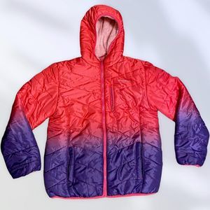 Eddie Bauer Large Junior Ombré Pink/Purple Reversible Autumn/Winter Coat